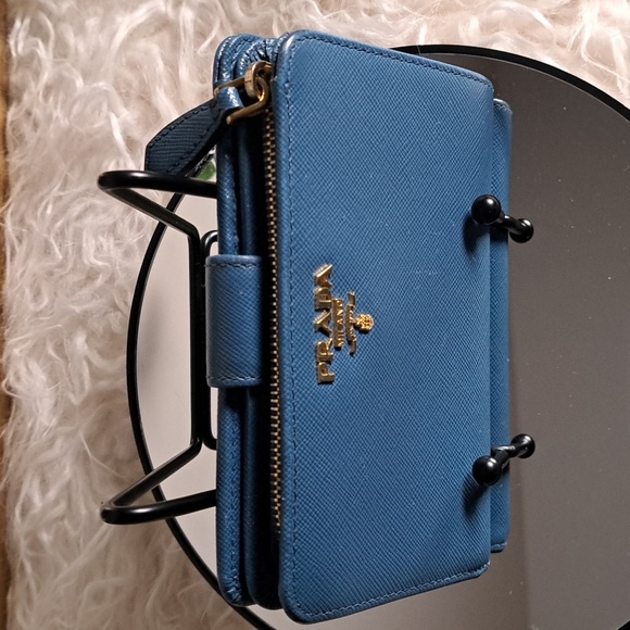 Prada Saffiano Bifold Compact Half Zip Wallet - Picture 3 of 13